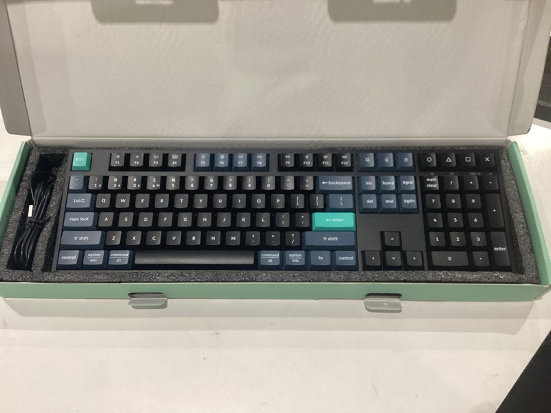 Condition photo showing New/Like New for keychron b36 2.4 ghz wireless bluetooth keyboard silent typing 100% full-size layout launcher support with numeric keypad ergonomic angle compatible for mac windows linux