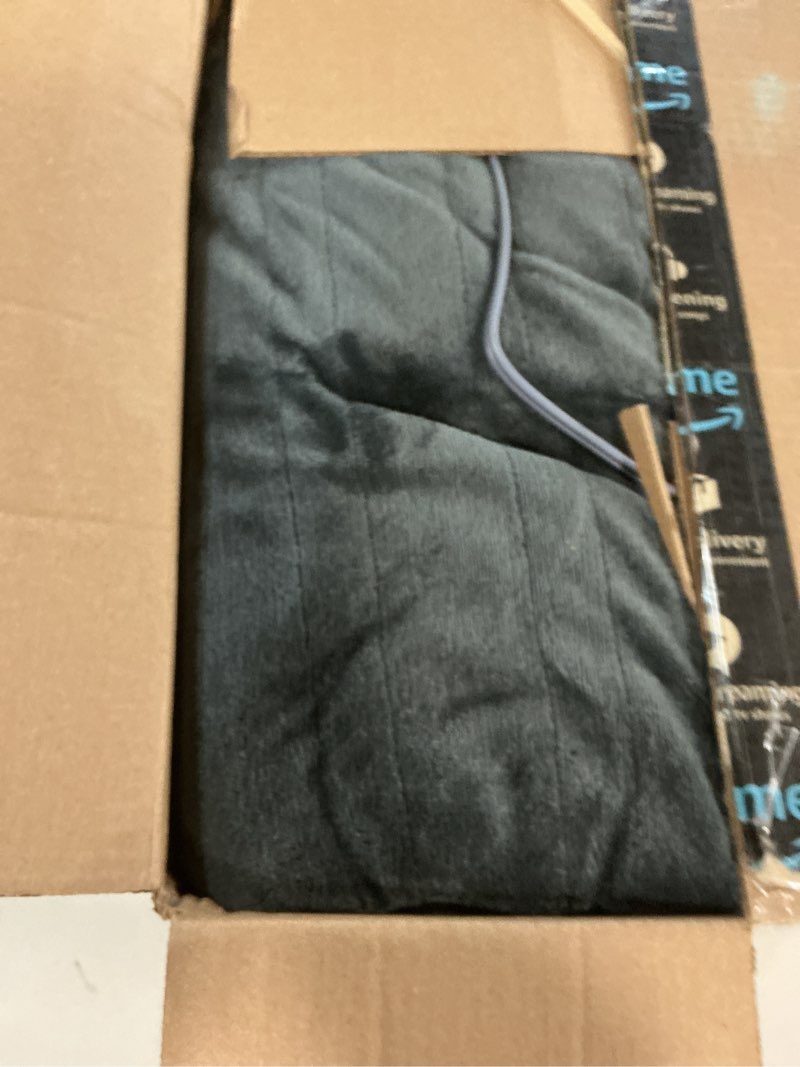 Condition photo showing As Is for sealy electric blanket king size, dual control soft sherpa heated blanket with 10 heating levels & 1 to 12 hours auto-off settings over-heated protection 90"x100" machine washable, dark grey dark grey king size 100" x 90"