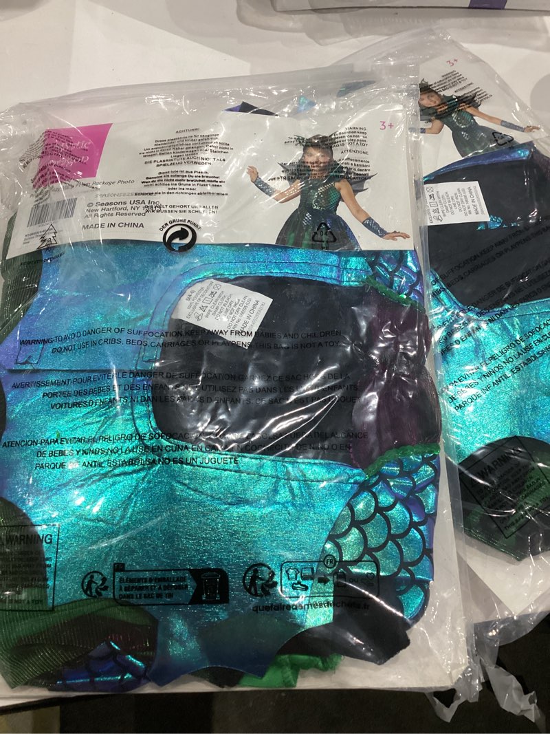 Condition photo showing Good Condition for Seasons Halloween Girls Deluxe Dragon Costume S(4-6)