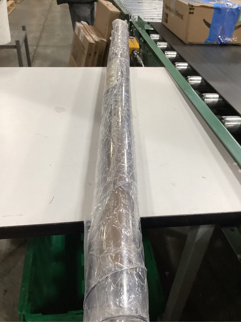 Condition photo showing Good Condition for LovePads Round Clear Table Cover Protector 58 Inch, 2mm Thick Table Protector for Dining Room, Waterproof Plastic Cover PVC Vinyl Tablecloth, Circle Tabletop Protective Pad for Furnture Surface 58" (Round) Clear 2mm