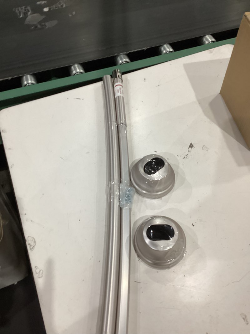 Condition photo showing Good Condition for similarly  brushed nickel curved shower curtain rod 33-78 inches adjustable splicing design curved shower rods round shower curtain rod rust proof stainless steel curved shower rods for bathroom need to drill brushed nickel 35-76\"
