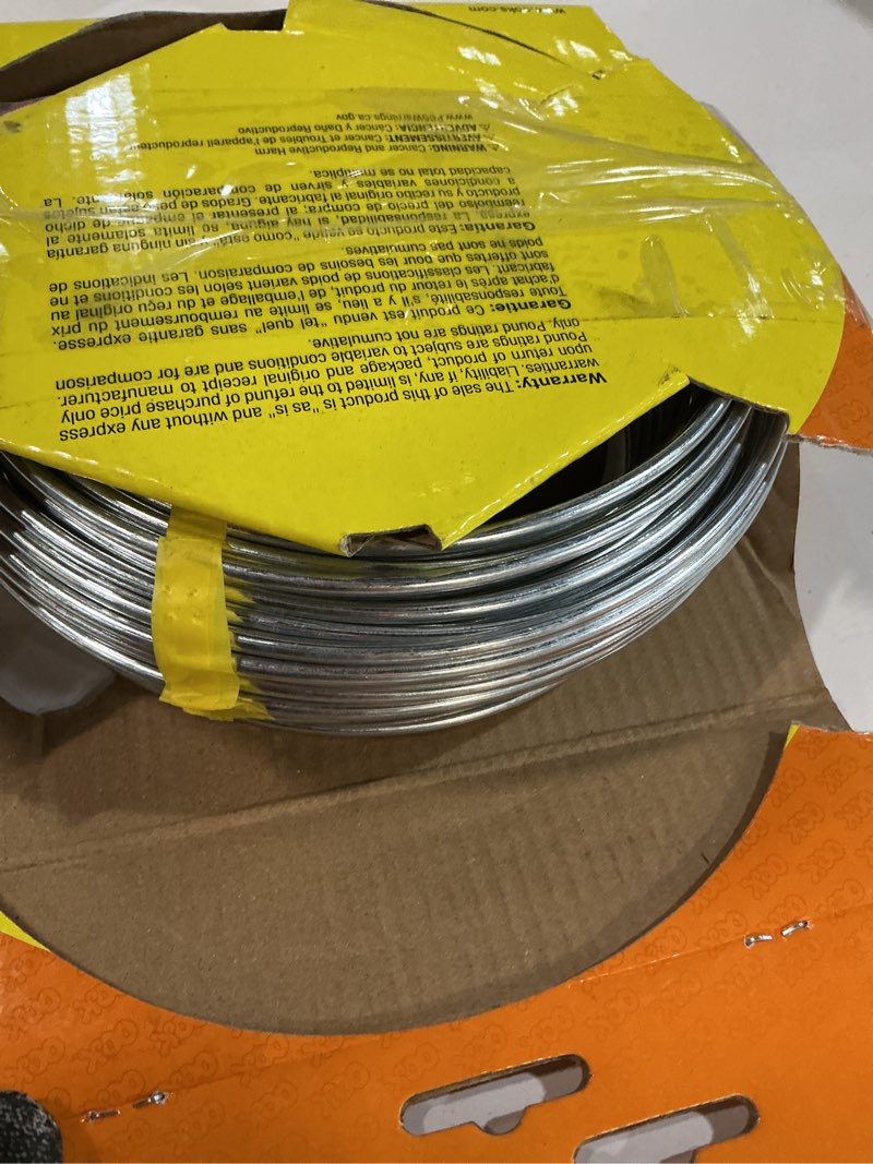 Condition photo showing Good Condition for OOK Galvanized Solid Wire #9-50', 50-Foot Heavy-Duty Silver Wire for DIY Projects, Fencing, Gardening, and Household Uses, Rust-Resistant, Sturdy 9-Gauge Wire Holds Up to 165 Pounds, 534800 Silver 9 x 50'