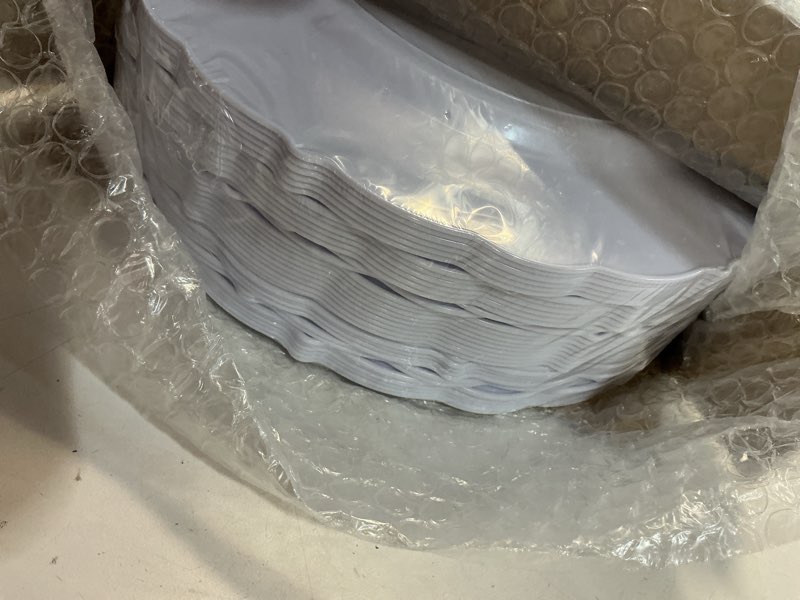 Condition photo showing New/Like New for dayammi 36pcs white plastic plates, heavy duty white disposable plates premium 10inch dinner plates hard plastic plates disposable for party wedding bridal shower a white 36pcs dinner