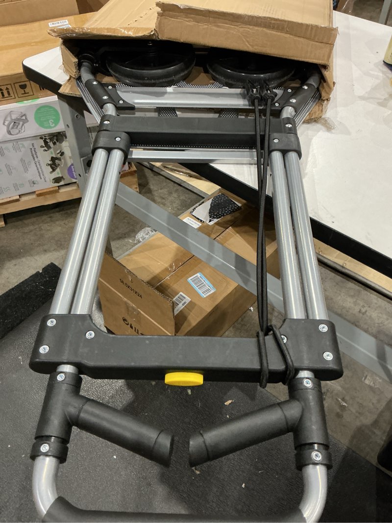 Condition photo showing Good Condition for folding hand truck dolly cart,340lb capacity portable aluminum dolly cart with telescoping handle and 7 inch rubber wheels for moving,shopping,travel,office use