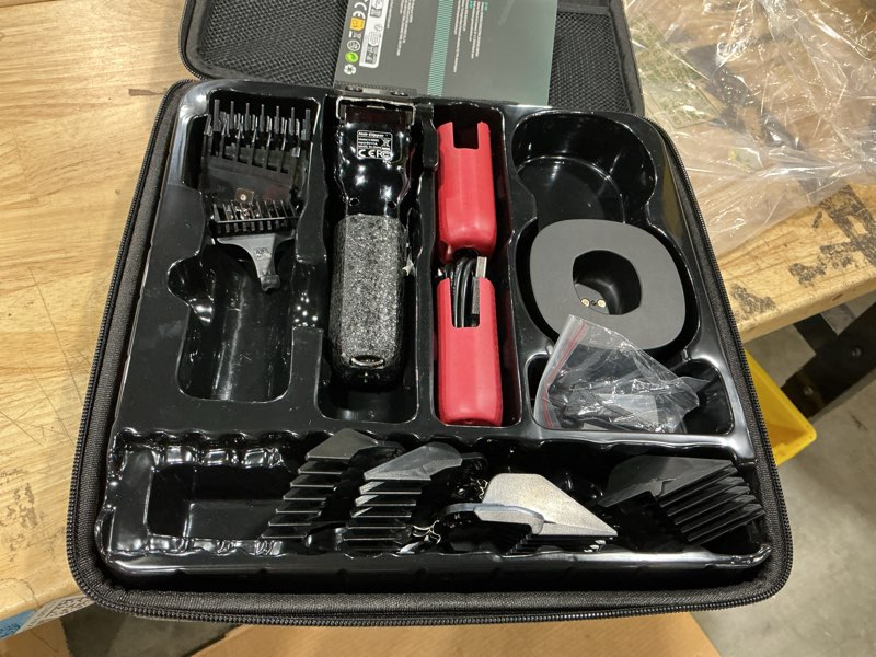 Condition photo showing As Is for vgrpro professional hair clippers for men, professional barber clippers and trimmer set, cordless hair clippers for hair cutting with package case, powerful 9000 prm rechargable electric clippers black