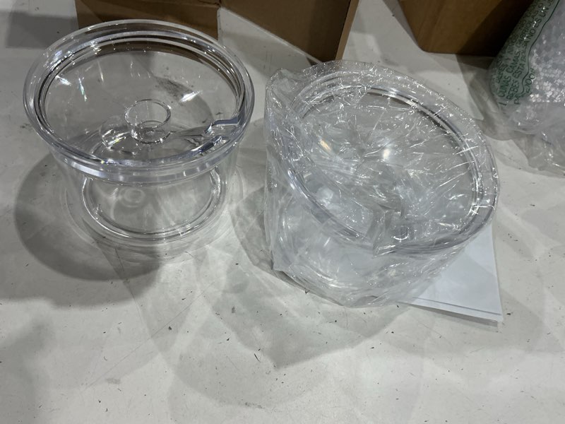 Condition photo showing Good Condition for tioncy 6 pcs ice cream bar supplies sugar bowls with lid and spoon acrylic candy dispenser party bar hot cocoa sundae caramel apple dipping container with tag (13.5 oz,clear) 13.5 oz clear 6