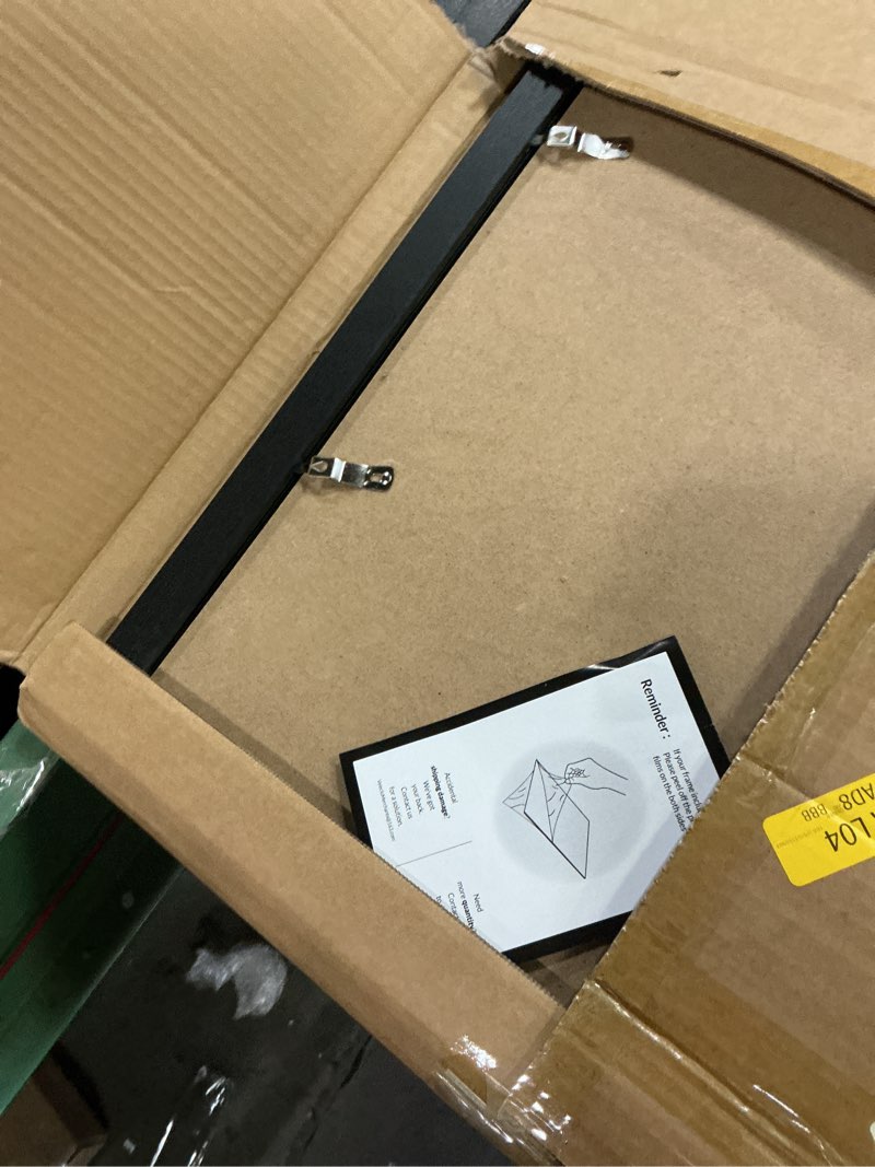 Condition photo showing Good Condition for 19.25x26.75 picture frame for wall display, 19.25x26.75 black picture frame with shatter resistant plexiglass, stable and sturdy puzzle frame for wall display, handpicked gift collection