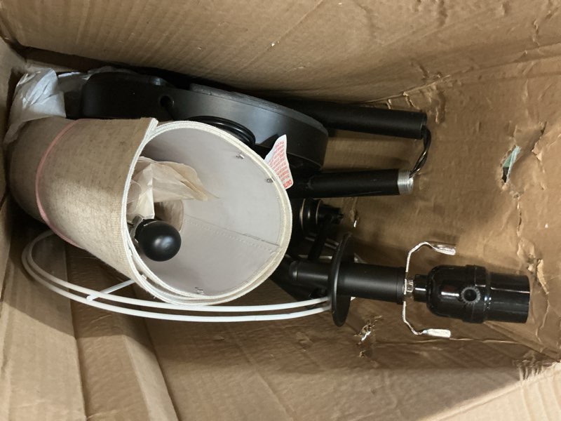 Condition photo showing As Is for Floor Lamp for Living Room, 3 Color Temperature 350° Adjustable Swing Arm Floor Lamp Vintage Standing Lamp Traditional Farmhouse Floor Lamp Tall Lamp for Bedroom Office Home Nursery Study Room Hotel