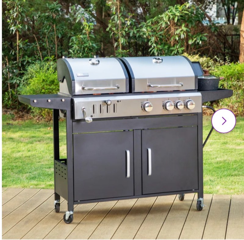 Synae Arimont & Co. 3 - Burner 2- in - 1 Charcoal and Gas Grill