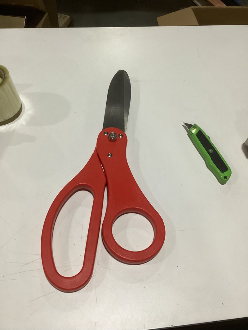 Condition photo showing Good Condition for 20'' Red Ceremonial Ribbon Cutting Scissors - Red Big Shears for Ribbon Cutting Ceremony Giant Scissors Prop Large Shears Tape Trimming for Special Events Inaugurations and Ceremonies
