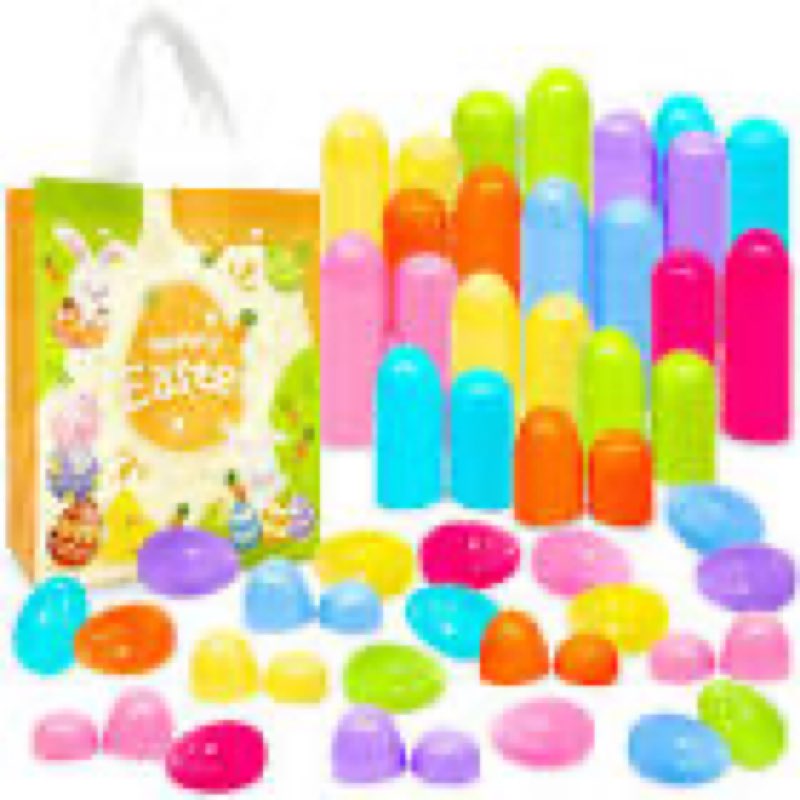 Aviski 96Pcs 2.36'' Tall Painted Iridescent Easter Eggs for Kids Basket Stuffers Fillers, Easter Hunt Game, Toys Filling Treats and Easter Theme Party Favor