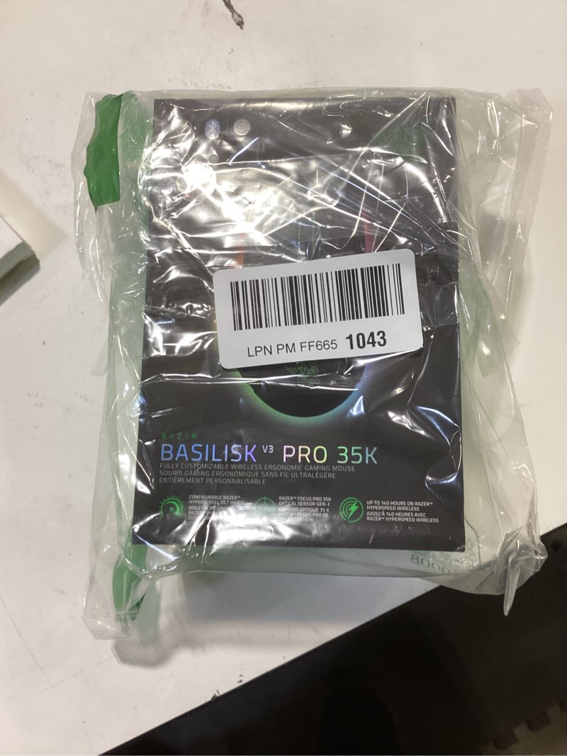 Condition photo showing New/Like New for Razer Basilisk V3 Pro 35K Wireless Gaming Mouse: HyperScroll Tilt Wheel - 35K DPI Optical Sensor Gen 2-13 Customizable Controls - Chroma RGB - Optical Switches Gen 3 - Up to 140 Hr Battery - Black