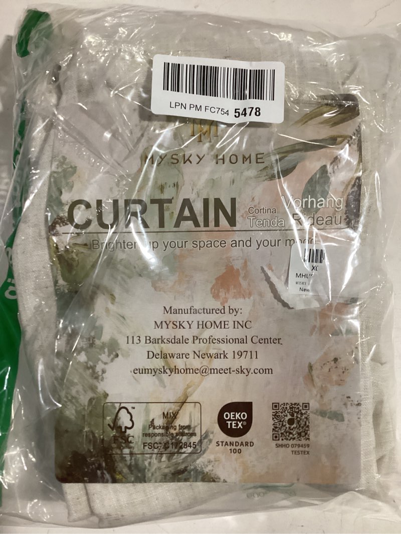 MYSKY HOME Natural Linen Sheer Curtains 63 Inch Length for Bedroom, Window Curtain Panels Light Filt