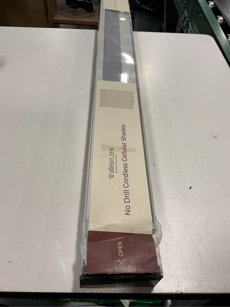 Condition photo showing New/Like New for Allesin Zen No Drill Blinds for Windows Blackout Cordless Cellular Shades Honeycomb Blinds Pull Down, Free Stop Easy Install for Home and Office, Blackout, White, 32.5" W x 64" H