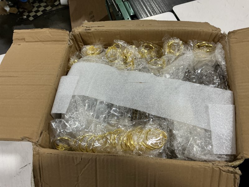 Condition photo showing As Is for bokon 50 set clear charger plates bulk 13 inch beaded plastic charger plates with napkin rings acrylic round dinner table decorative plates for party wedding thanksgiving(clear and gold) clear and gold 50