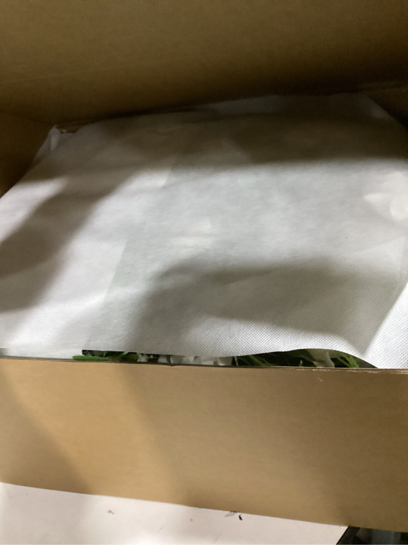 Condition photo showing As Is for Ling's moment 41.0" Tall Free-Standing Wedding Aisle Artificial Flowers for Ceremony Decor, 2PCS White Walkway Floral Chair Markers, Faux Rose Altar Arch Arrangement Spring Decorations Outdoor Wht-white & Lily & Olive 41" Tall x 22" Cross