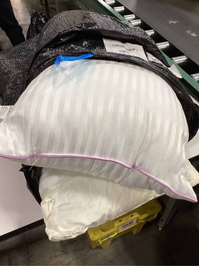 Condition photo showing As Is for Pillows King Size Set of 2,Breathable Hotel Collection Bed Pillows for Sleeping Medium Soft Down Alternative Microfiber Filled,20 x 36 Inches White King(2Pack)