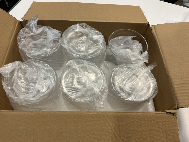 Condition photo showing Good Condition for glass cylinder vase set of 6 for centerpieces, 5 inch short clear flower vases bulk, glass hurricane candle holder for table, floating candle vases for wedding home décor 5" height 6