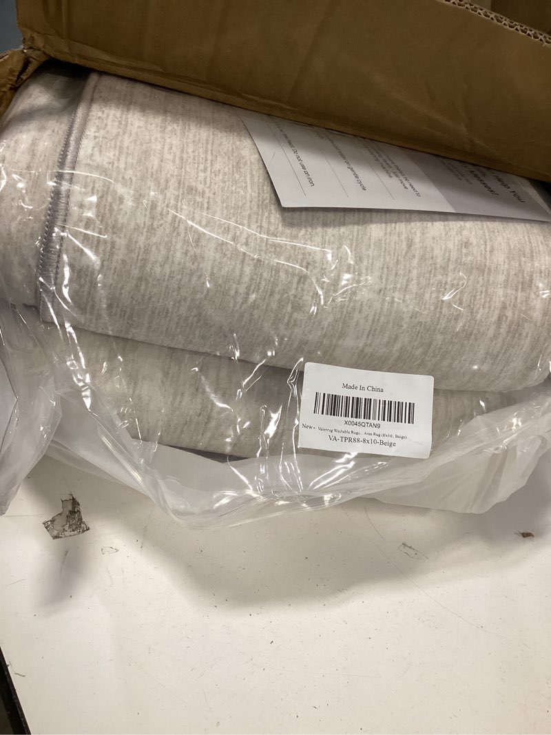 Condition photo showing Good Condition for Valenrug Washable Rugs 8x10 - Stain Resistant 8x10 Area Rugs for Living Room, Non Slip Backing Printed Large Area Rugs for Bedroom, Folable Machine Washable Area Rug (8'x10', Beige) 01-beige 8' x 10' (Rectangular)