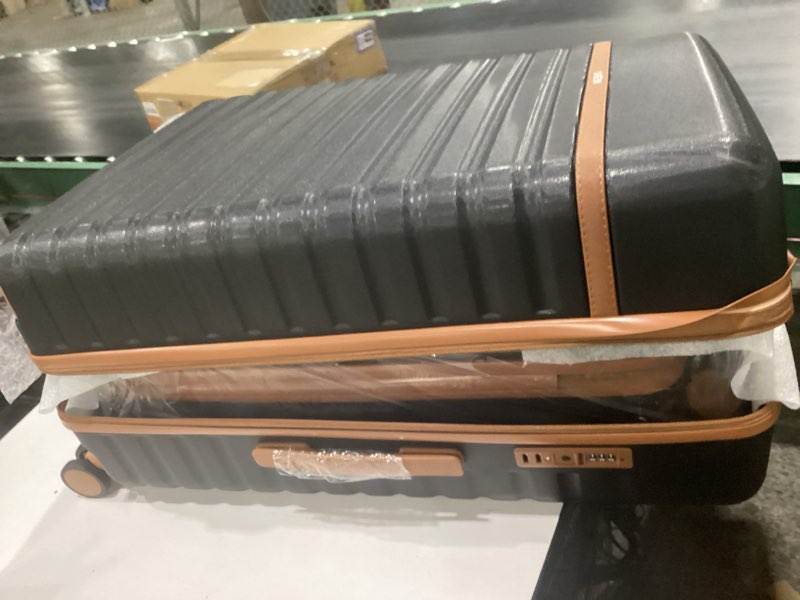 Condition photo showing New/Like New for luggage sets 7 piece,hardside large checked suitcase with backpack set | abs lightweight but durable carry on luggage with 360° spinner wheels& ykk zippers,tsa lock,space-saving nested black 7-piece sets