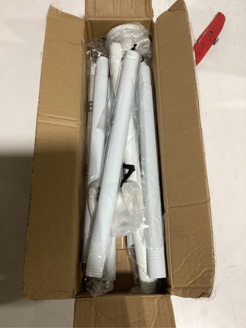 Condition photo showing Good Condition for white outdoor tension rods no drilling shower curtain rod 31-112 in (2.58-9ft) adjustable rustproof stainless steel heavy duty spring tension rods for patio bathroom balcony window anti-slip 31-112" white