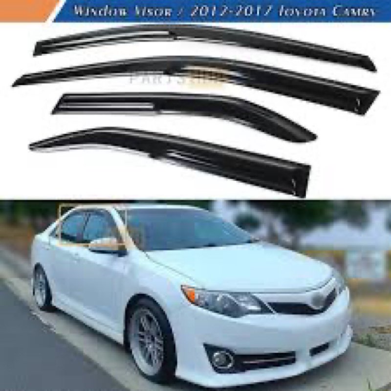 Window Visors Rain Guards Shield for 2012-2017 t-oyota Camry Sedan Window Visors for Cars, Tape-on S