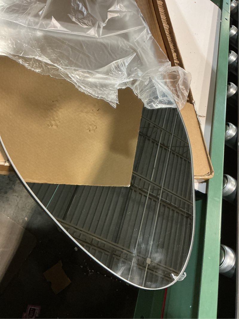 Condition photo showing New/Like New for delma irregular wall mirror,32"x14" slim vertical wavy design,frameless decorative mirror for entryway,hallway & bathroom,modern boho wall-mounted frameless 32"l x 14"w