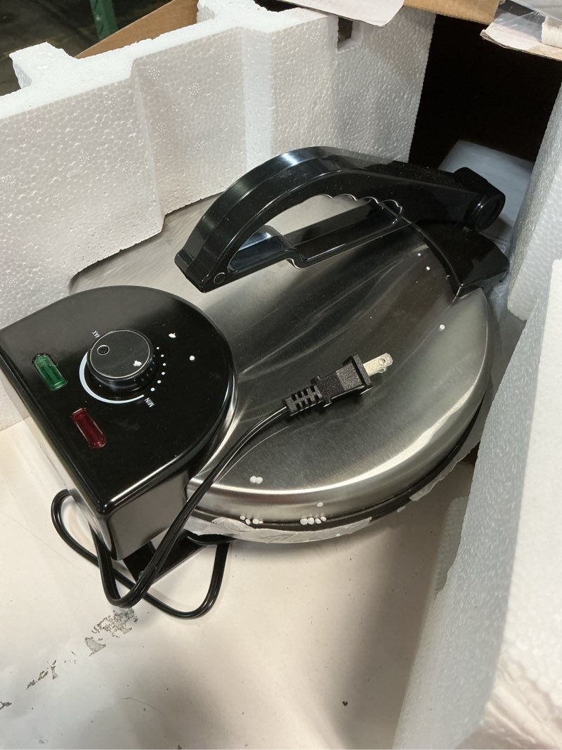 Condition photo showing Good Condition for 10 inch roti maker,tortilla maker machine,cast iron heavy duty tortilladora press,non stick surface, non-slip feet,crepe maker, dough maker for flour tortilla,black