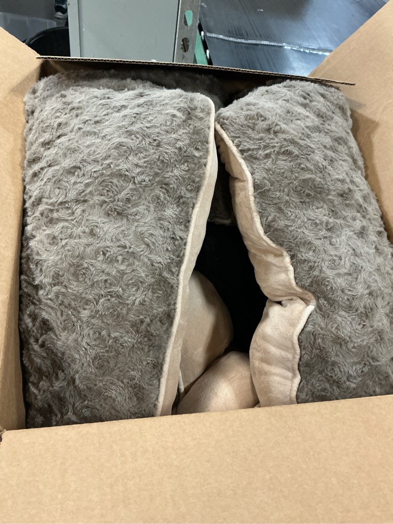 Condition photo showing As Is for joejoy rectangle dog bed for large medium small dogs - washable orthopedic sofa bed, soft breathable puppy & pet cuddler, durable calming dog bed with anti-slip bottom, multiple sizes, beige xl(35"x 25"x 10") beige
