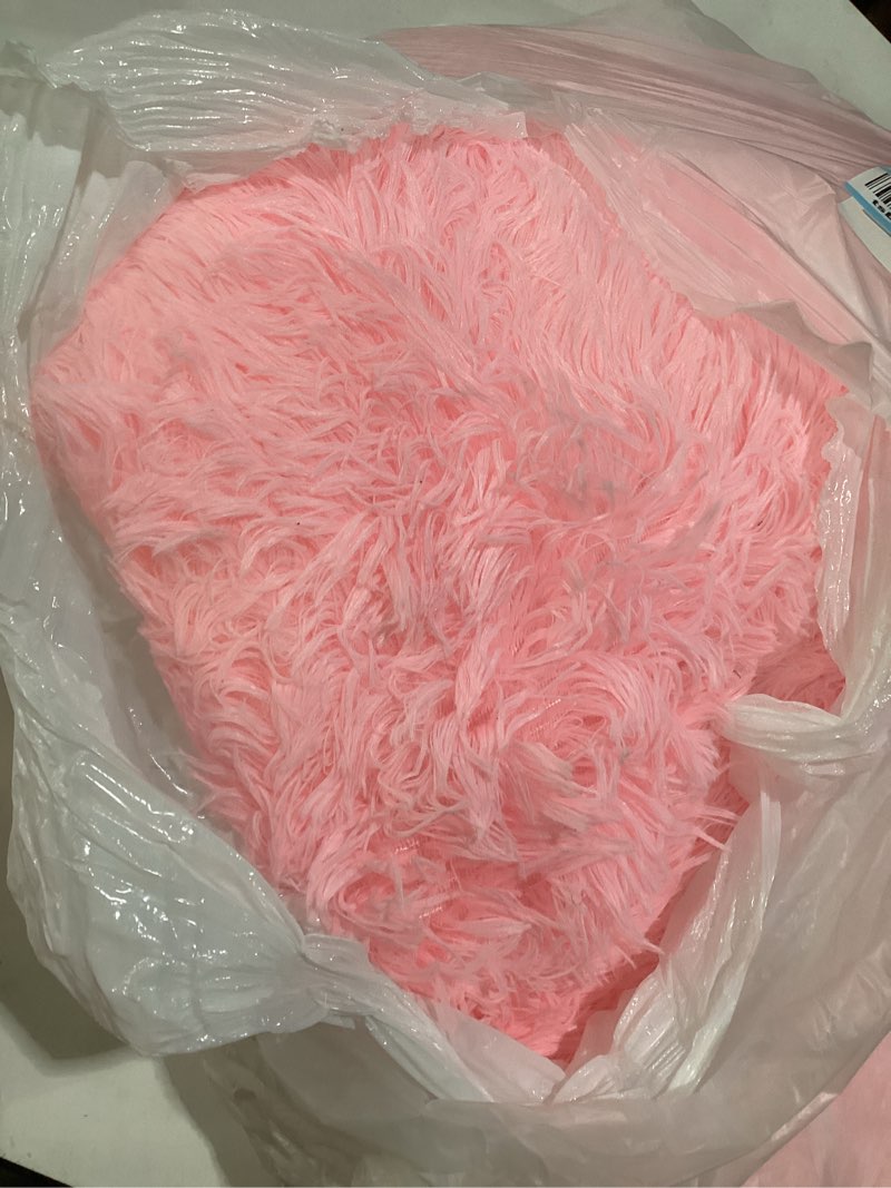 Condition photo showing As Is for pink fluffy 4x6 area rugs for bedroom girls, soft washable fuzzy furry shag rug for kids room, nursery, dorm decor, cute plush carpet for baby toddler pink 4' x 6' (rectangular)