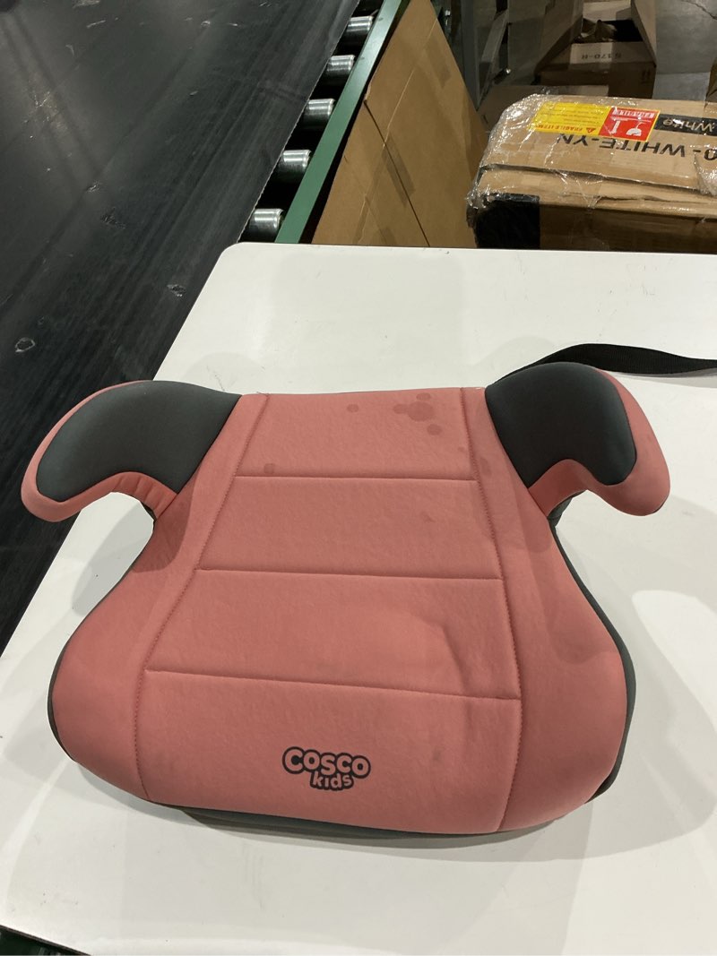Condition photo showing Good Condition for item needs cleaned cosco kids rise lx toddler booster car seat, cameo rose