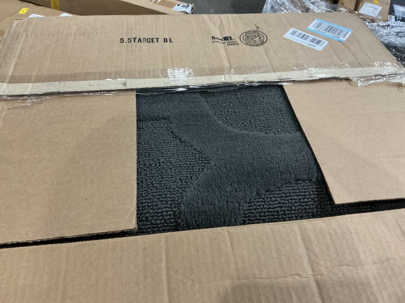 Condition photo showing Good Condition for garland rug quatro cinder gray 3' x 12' cut-loop trellis area rug –soft, comfortable, stylish & budget-friendly rug in a beautiful solid cinder gray cinder gray 3' x 12' (rectangular)