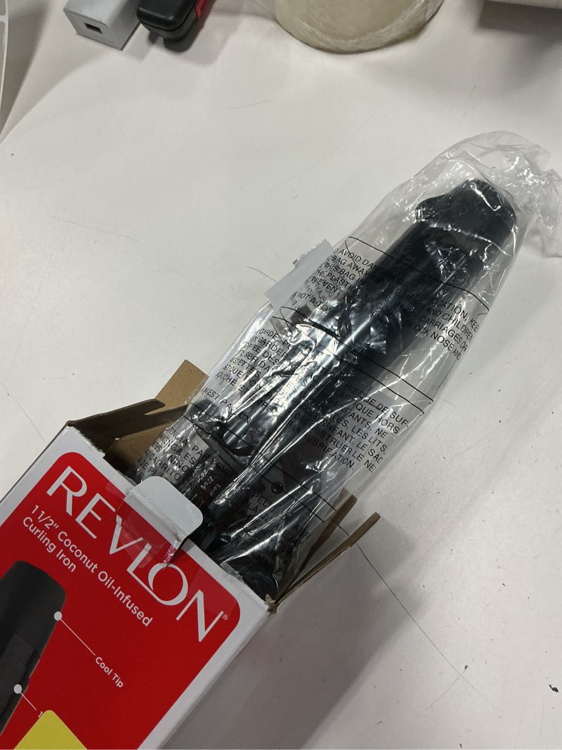 Condition photo showing Good Condition for revlon smoothstay coconut oil infused curling hair iron - 1.5"