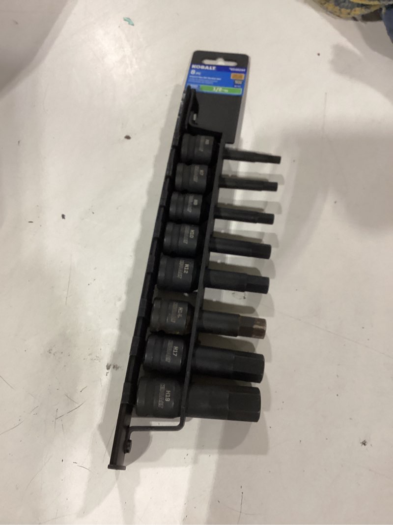 Condition photo showing As Is for kobalt 8pc impact hex bit socket set