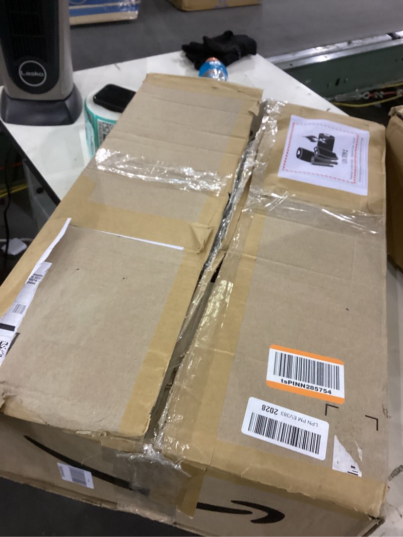 Condition photo showing As Is for DREO Fan for Bedroom, 120°+120°Omni-directional Oscillating Fan, 90ft, DC Motor, 20 dB Quiet Standing Pedestal Fans, 8 Speeds, 3 Modes Circulator with Remote, 35-40"Adjustable Height, 8H Timer, Black Black Standard