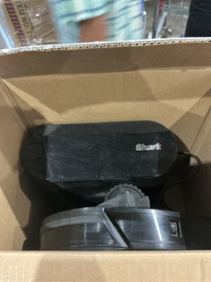 Condition photo showing As Is for shark powerdetect self-empty robot vacuum with neverstuck technology, auto deep-clean carpets & hardfloors, 30 day capacity hepa bagless base, for pet hair, wifi black, av2820s powerdetect (30 days)