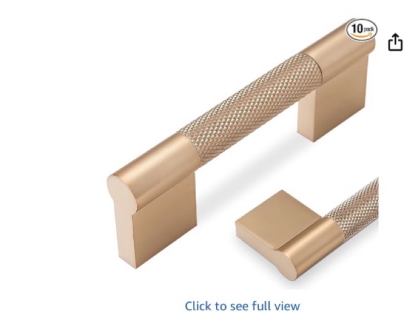 POVEFONK 10 Pack 3 inch(76mm) Champagne Copper Kitchen Cabinet Handles Knurled Cabinet Pulls Gold Dr