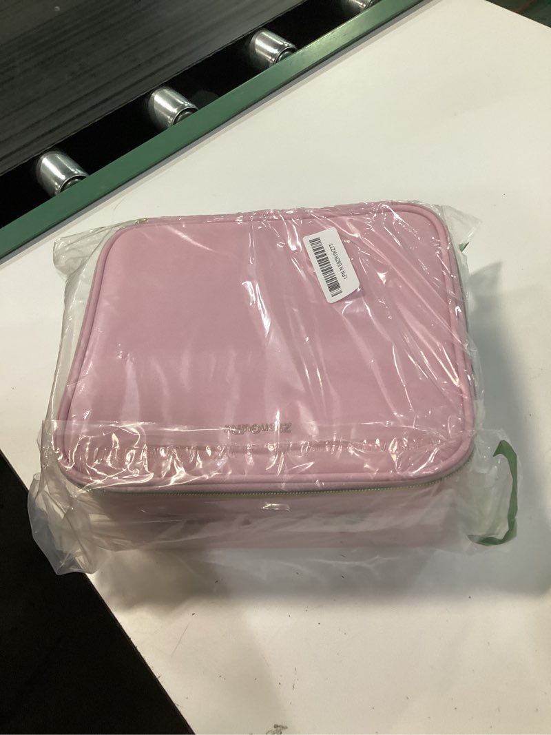 Condition photo showing Good Condition for zhenguiru travel makeup bag cosmetic organizer bag with lighted mirror, waterproof makeup bag with l