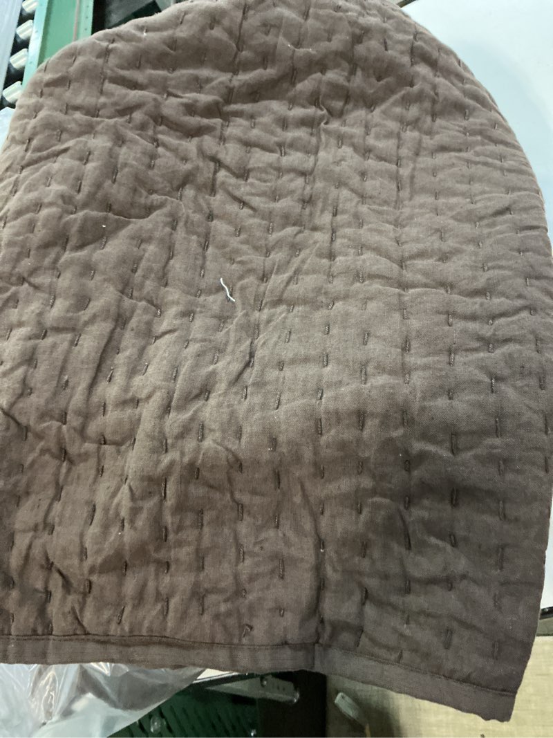 Condition photo showing Good Condition for quince european linen cotton stitch quilt set king/cal king expresso 