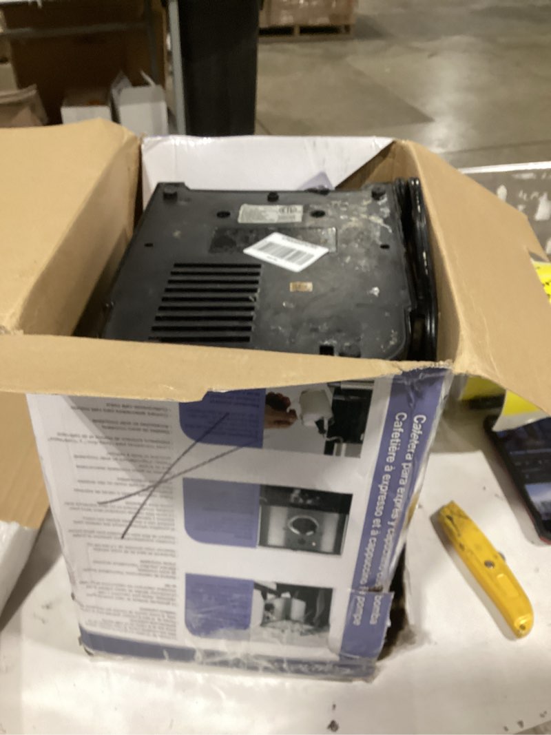 Condition photo showing As Is for capresso 116.04 pump espresso and cappuccino machine ec100, black and stainless, 46 oz
