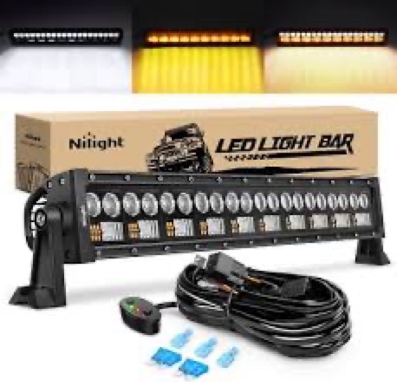 nilight led light bar 7d 22inch 150w spot flood combo beam amber white led work light offroad lighting led driving lights fog light for suv atv utv pickup truck boat, 2 years warranty