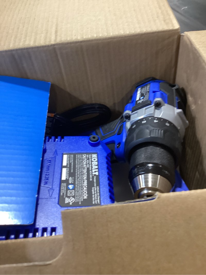 Condition photo showing As Is for kobalt 24-volt 2-tool brushless power tool combo kit with soft case (1-battery included and charger included)