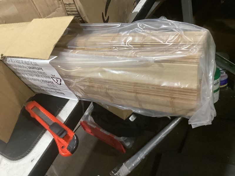 Condition photo showing Good Condition for lazblinds no tools no drill cordless bamboo roman shades, light filtering window treatment, roll up bamboo blinds for window 26'' w x 64'' h, squirrel squirrel 26'' w x 64'' h