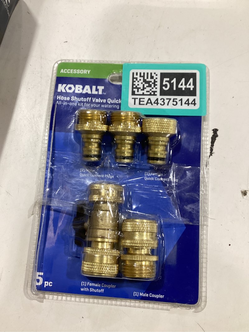 Condition photo showing As Is for kobalt brass quick connector set