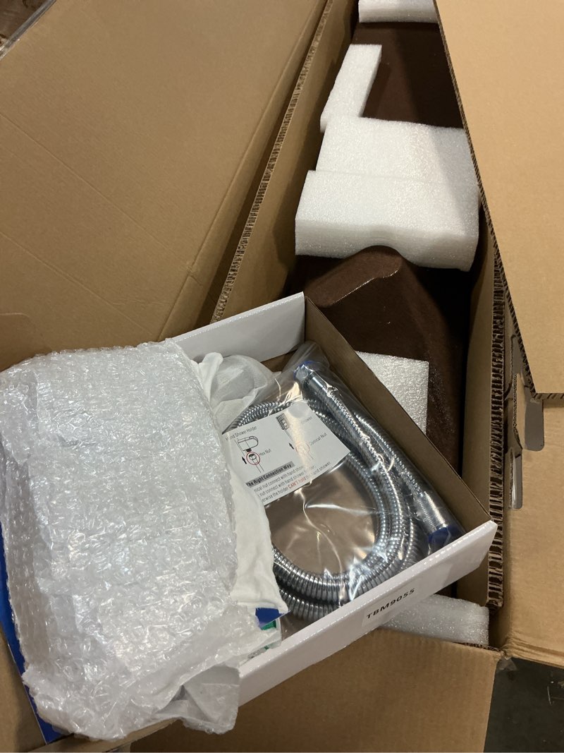 Condition photo showing Good Condition for Multi-Function LED Lights Shower Panel System Black, 5 in 1 Shower Panel Include Rainfall & Waterfall Shower Head, 3 Pcs Adjustable Massage Jets, Handheld Shower, Tub Spout Black - 2-in-1 Body Jets