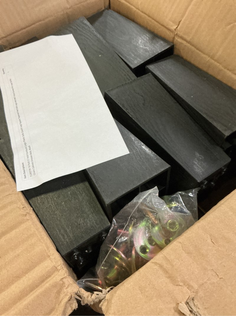 Condition photo showing Good Condition for turstin 16 pack 5.7 inch furniture legs plastic sofa couch legs square tapered feet sofa legs with m8 t-nuts screws for legs sofas chairs cabinets dressers beds, black 5.7 inches 16