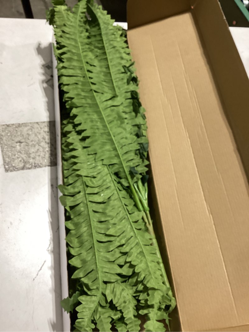 Condition photo showing Good Condition for 35" ferns artificial bush plants large, 2 artificial boston ferns with 39 fronds for outdoors home decor