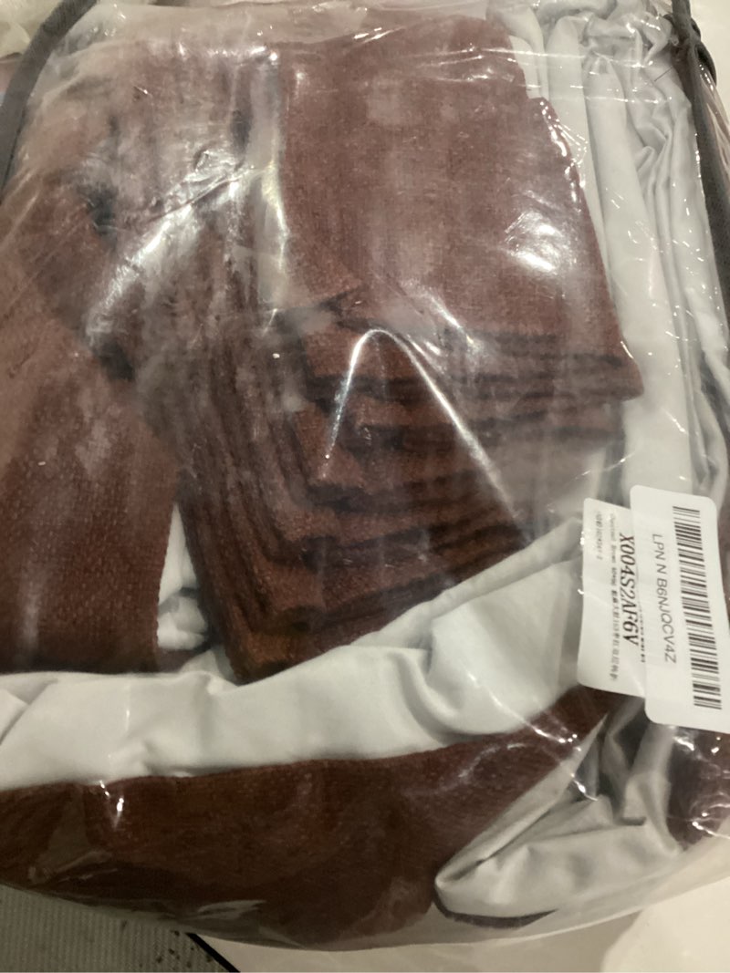 Condition photo showing As Is for Chestnut Brown 96 Inch Blackout Pinch Pleated Curtains 2 Panel Set for Living Room Darkening Thick L