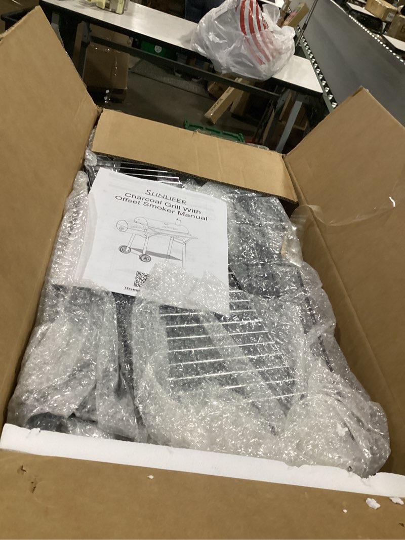Condition photo showing Good Condition for charcoal grill offset smoker: charcoal barbecue grills with spacious cooking area | barrel bbq grill and smokers combo for outdoor patio backyard camping and parties medium grill