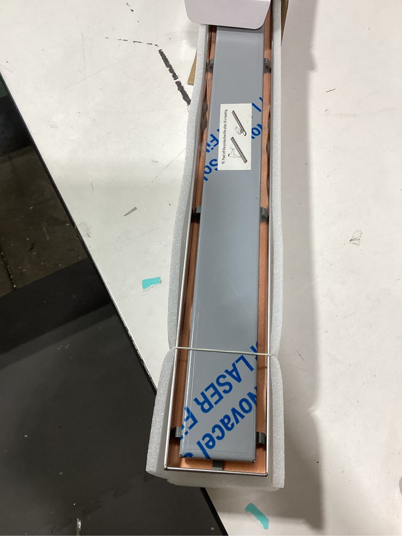 Condition photo showing Good Condition for Neodrain 24-Inch Linear Shower Drain- with 2-in-1 Flat & Tile Insert Cover, Brushed 304 Stainless Steel Rectangle Shower Floor Drain,Floor Shower Drain Stainless Steel 24 In